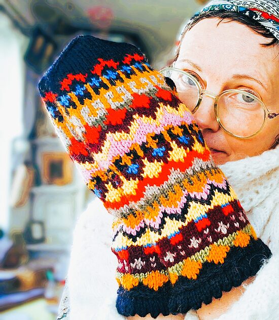 Cozy Hand-Knitted Patterned Mittens for Winter