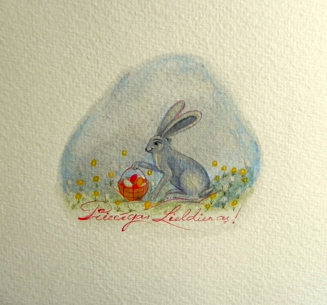 Hand painted Easter Gift card. Egg tempera painting. Sold! 2023