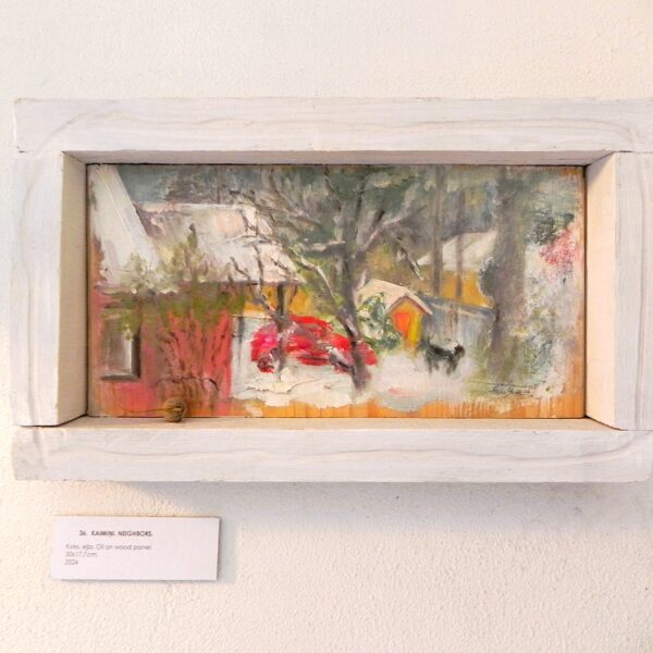 'Neighbors". Oil on wood. 30x17,7cm. 2024