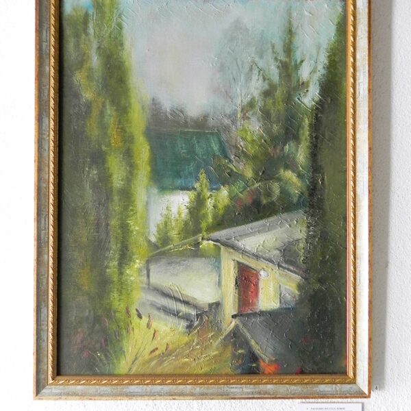 "Spring behind the window. Ķemeri". Oil on cardboard. 59x47cm. 2021