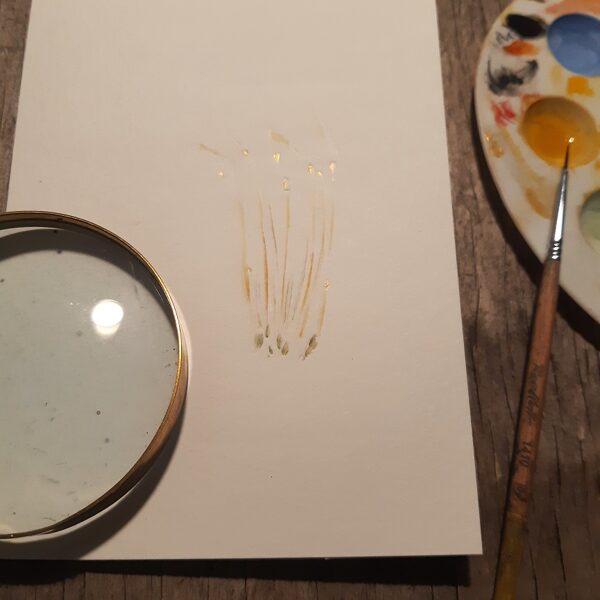 I tinted the print pattern a little with pigments and gold