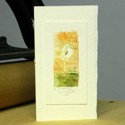 ready made greeting card with linocut