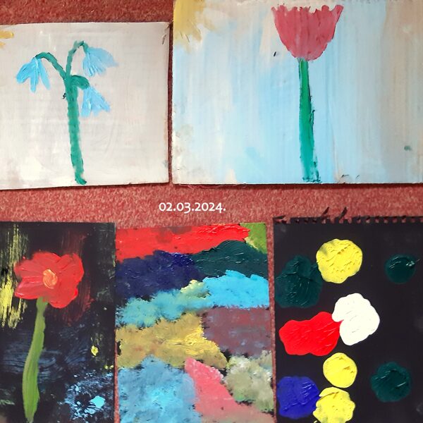 02.03.2024. In my studio. School-age children work. Oil on paper.