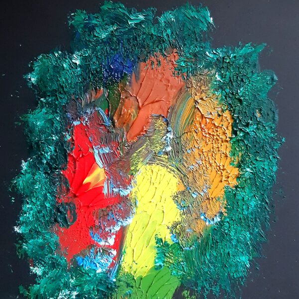 02.03.2024. In my studio. School-age children work. Oil on paper.