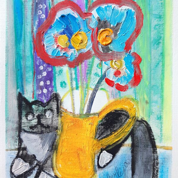 28.04.2024. Oil, crayons on paper.