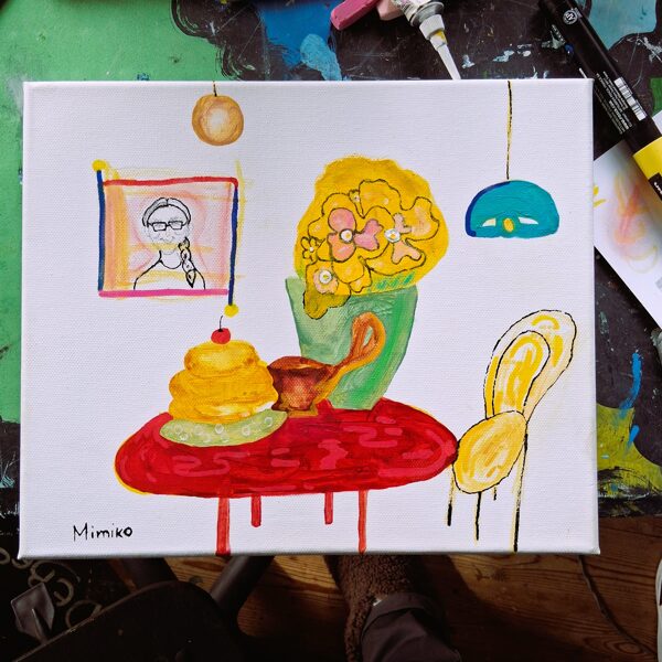 09.05.26. Mom's favorite pancakes, favorite tea at her favorite cafe. Portrait of Mom!
