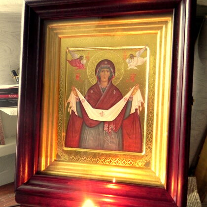 Vissvētās Dievmātes Patvēruma ikona. 54,5x34,8cm. 2021