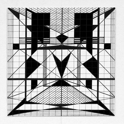 "Pilsētas ritms III". Papītrs, tuša. 10x10cm. 2005