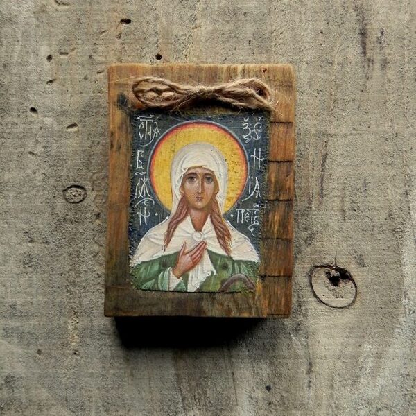 Miniatūra. Sv.Pēterburgas Ksenija. Olas tempera. 8,7x6,5cm. 