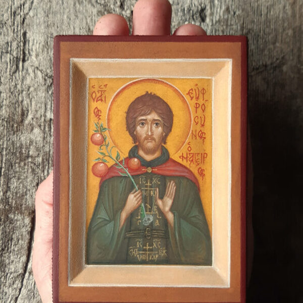 Miniatūra. Sv.Palestīnas Eufrosins. Olas tempera. 10,5x7,5cm.