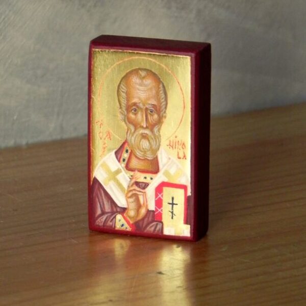 Sv.Nikolajs. Miniatūra. 5x3cm. Olas tempera, zelts. 