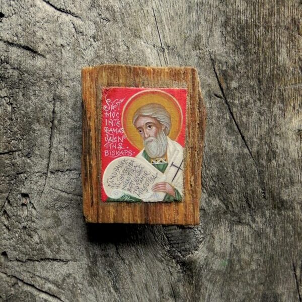 Miniatūra. Sv.Valentīns. Iteramas būskaps. Olas tempera. 9x7cm.