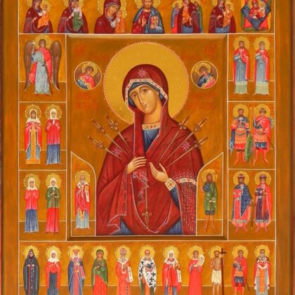 Softener of Evils Hearts Icon of Mother of God. 42x54cm