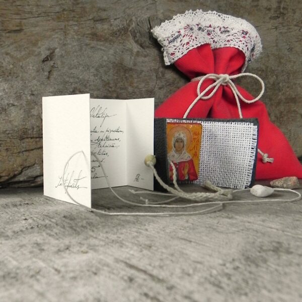 Miniature. Saint Natalia. 5x4cm. Egg tempera on wood. 2025