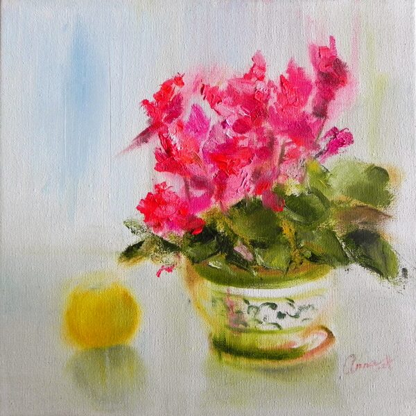 "Cyclamen". Oil on canvas. 30x30cm. 2024