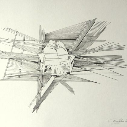 "Loneliness". Paper, rapidograph. 28x22cm. 2015