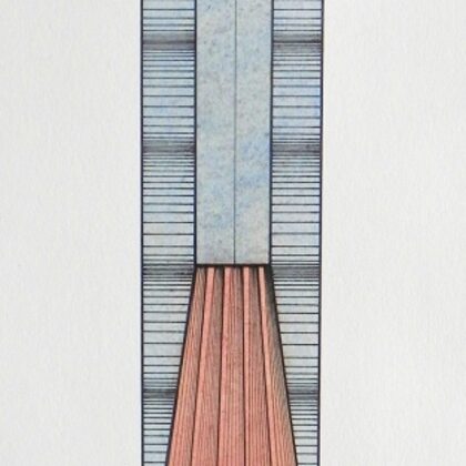 "Sweden. By the lake". Paper, ink, egg tempera, gold. 23x5cm. 2016