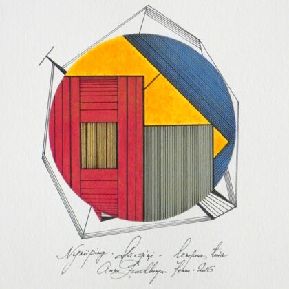 "Sweden. Gardens". Paper, ink, egg tempera. 10x8,5cm. 2016