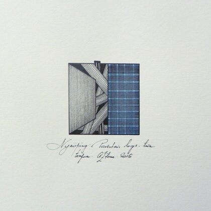 "Sweden. Open window". Paper, ink, egg tempera. 4,5x4,5cm. 2016