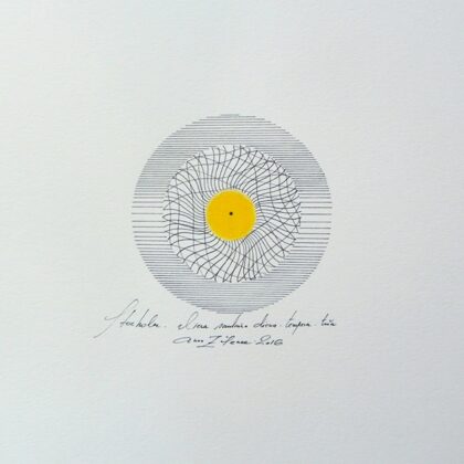 "Sweden. One sunny day". Paper, ink, egg tempera. 7,5x7,5cm. 2016