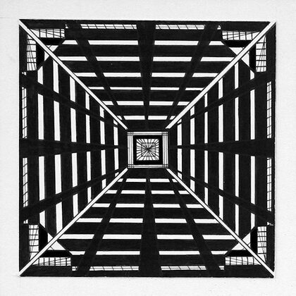 "City rhythms I". Paper, ink. 10x10cm. 2005