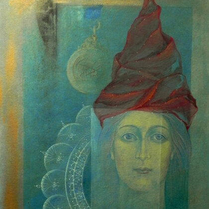 Fairy tales of the distant sea. 81,5x57,5cm. Paper, monotype, egg tempera. 2021