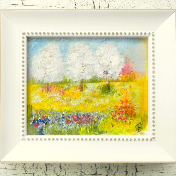 Miniature. "Spring in my garden". Oil on paper. 15,3x13,3cm. 2024