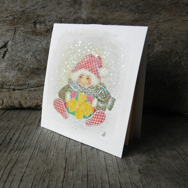 "Christmas". Egg tempera on paper. 11,5x10cm. 2025