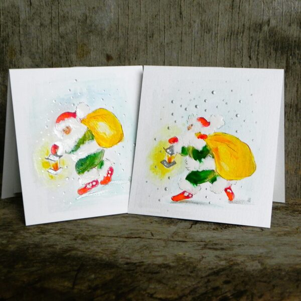 "Christmas". Egg tempera on paper. 11,5x10,5cm. 2025