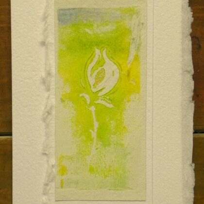 Graphic - colored linocut.