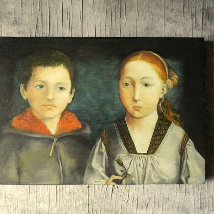 "My son and princess of Spain". Oil on wood. 31x21,5cm.