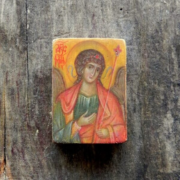 Miniature. Archangel Michael. Egg tempera. 5,5x3cm.