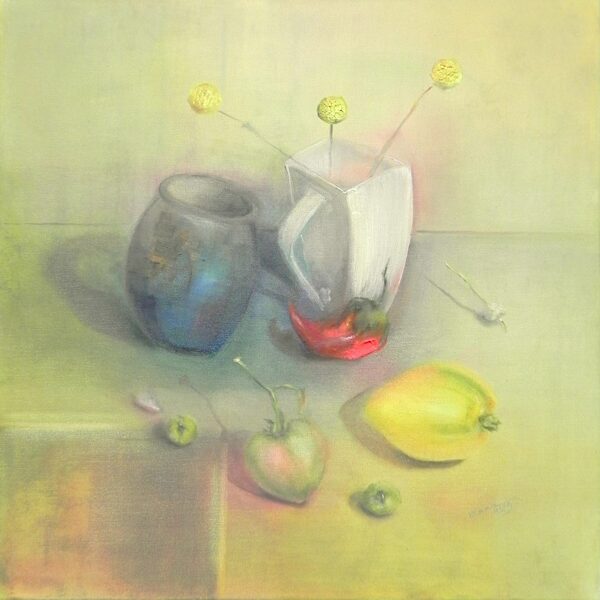 "Still Life with red pepper". Oil on canvas. 60x60cm. 2023
