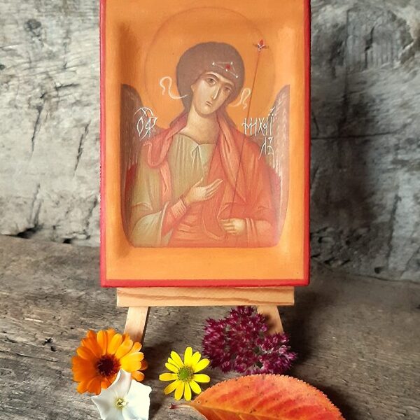 Miniature. Archangel Michael. Egg tempera. 10,5x7,5cm.