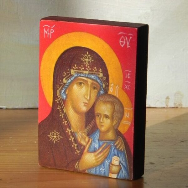Miniature. Our Lady of Petrov. Egg tempera. 7x5cm. 