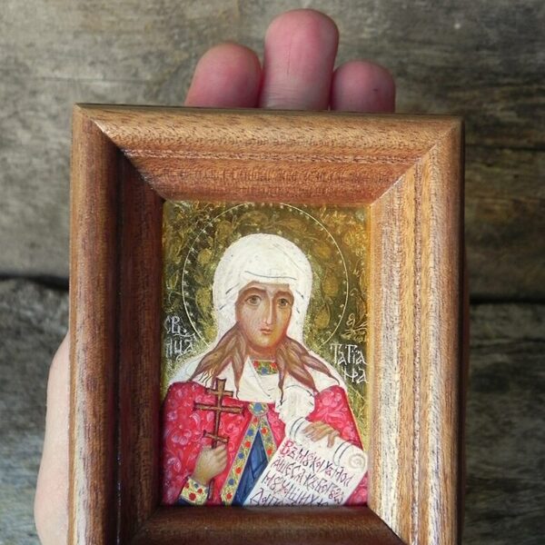 Miniature. Saint Tatiana. Egg tempera, gold. 7x5cm.