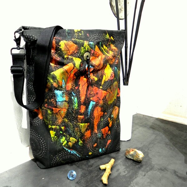 Hand-painted fabric bag "AUTUMN" 