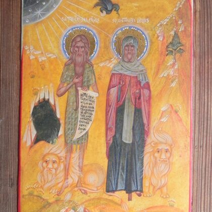 Sv.Tibērijas Pāvils un Sv.Antonijs Lielais 22x16,5cm