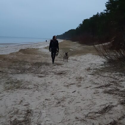 The Baltic Sea and my eldest son with our mister Riko!