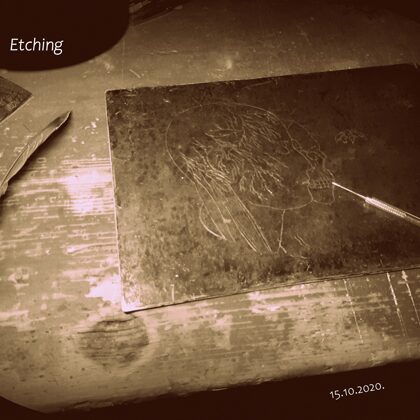 drawing process on zinc plate