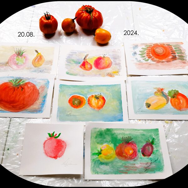 20.08.2024. We painted "August" with watercolors.