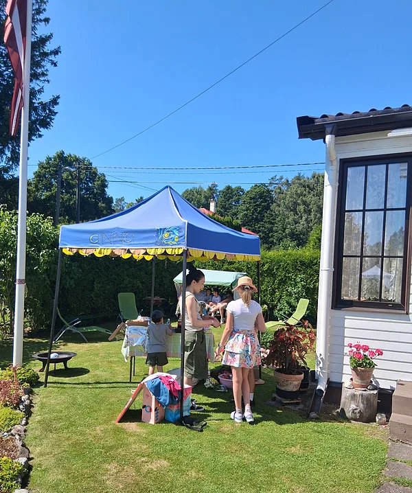 16.07.26. A festive table was set under my little blue tent!