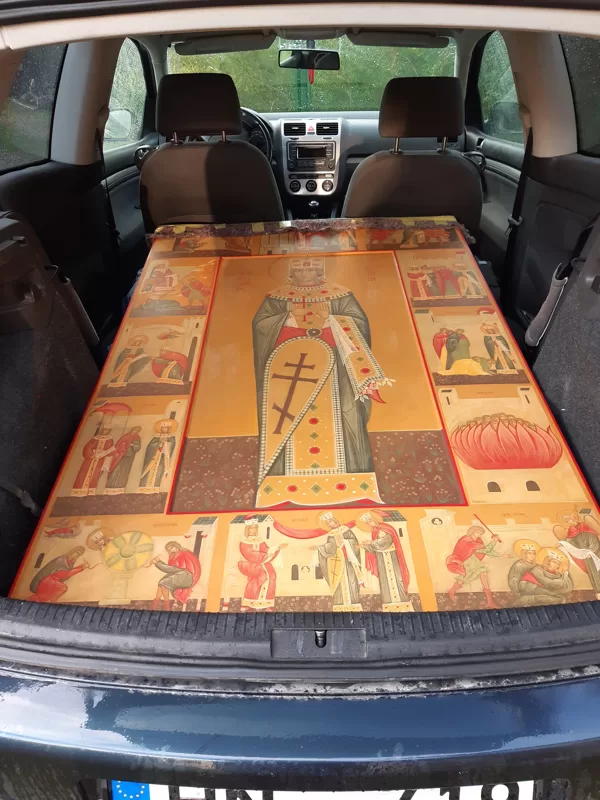 Transported process of my Saint Catherine of Alexandria to the church.
