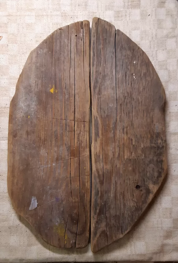Old wooden boards from cabbage frmentation barel