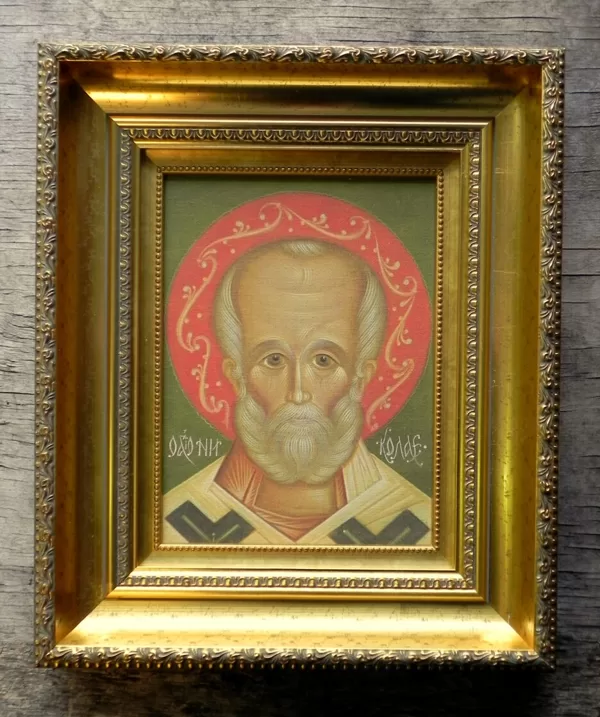 Sv.Nikolajs. Gleznojums uz audekla. 38x32cm. 