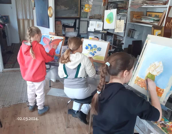 02.03.2024. Oil painting lesson in my studio in Ķemeri.