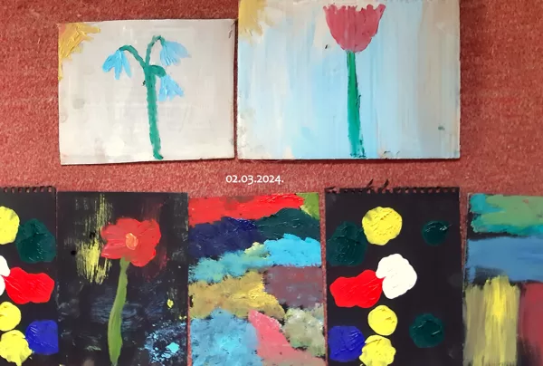 02.03.2024. In my studio. School-age children work. Oil on paper.