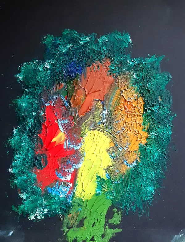 02.03.2024. In my studio. School-age children work. Oil on paper.
