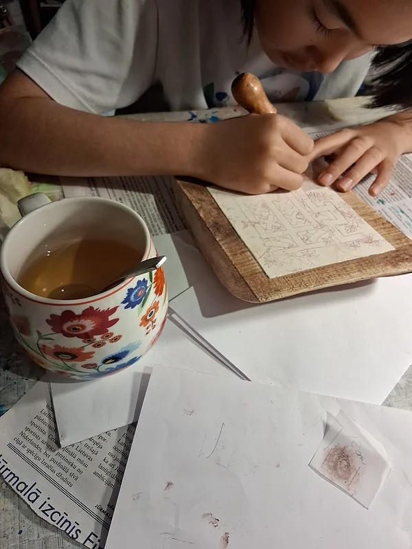 26.09.2026. Transferring the drawing onto the board.