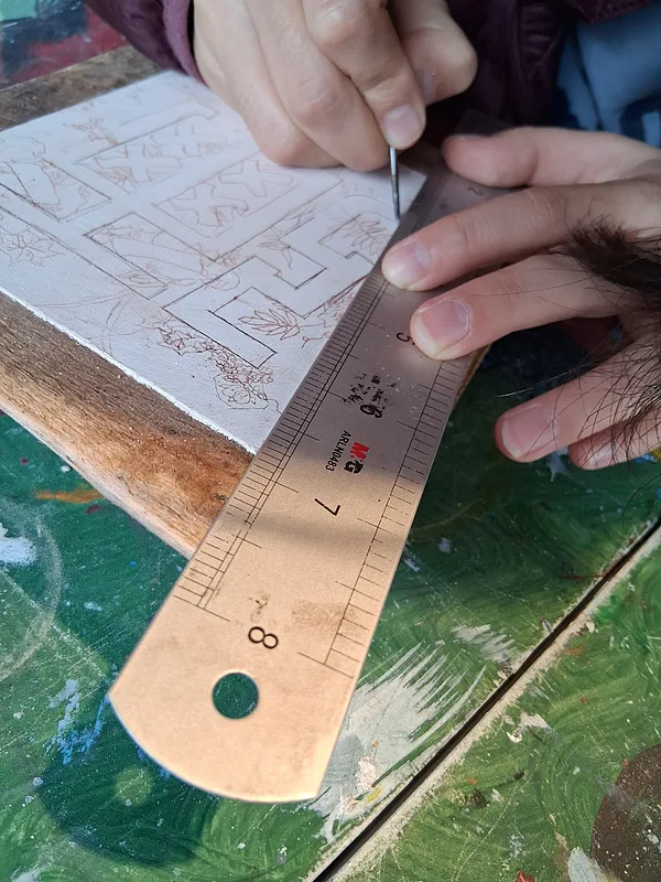 03.10.2026. Engraving the letter before gilding.&nbsp;